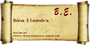 Bóna Eleonóra névjegykártya